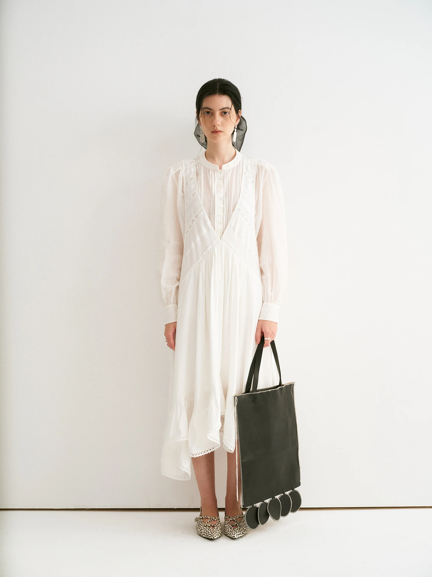 Ele Romantic Deep V-ne Tank-sle Hollow out Lace Trim Asymmetrical Big Swing Dr Casual Sle Glue Fiber Fabric A-li...