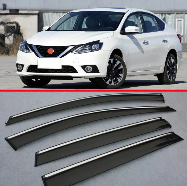 Window Wind Deflector Visor Rain/Sun Guard Vent For Nissan Sentra 2016 2017 2018 Car Accessories Stickers