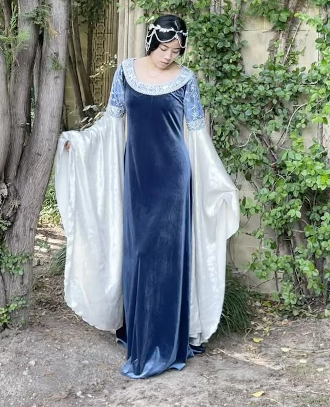 Arwen, blaues Kleid, Kostüm fü – Anime Cosplay Blue Hair Bewertung und Preis