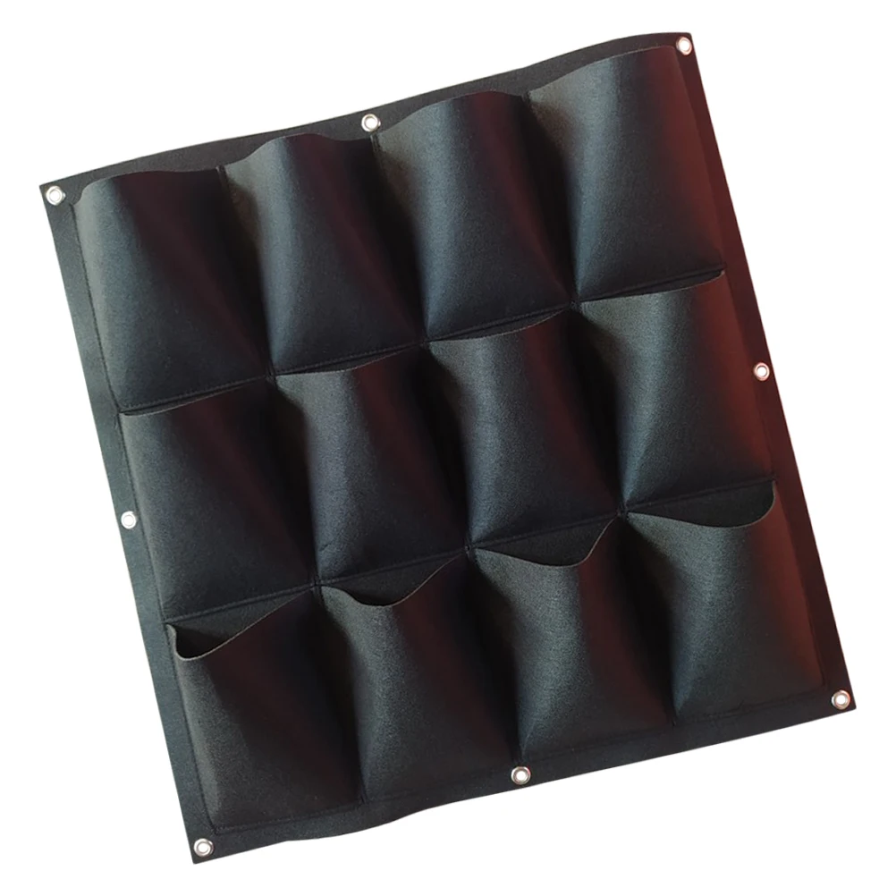 

Wall Hanging 12 Pockets Vertical Planter Eco friendly Felt Space saving Gardening Nursery Bag Plant