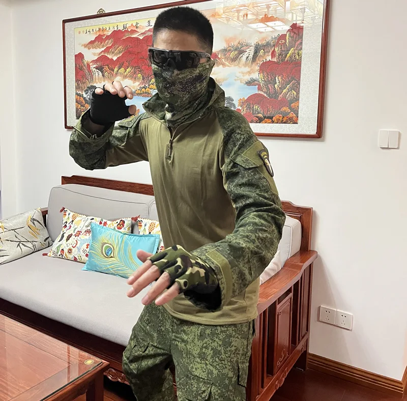 G2 Frog Suit Camo Zweiteilige taktische Kampfuniform, verschleißfest, wasserdicht, für den Außenbereich, militärisches Training, Airsoft, Jagd, Ausbildung – Detail 21