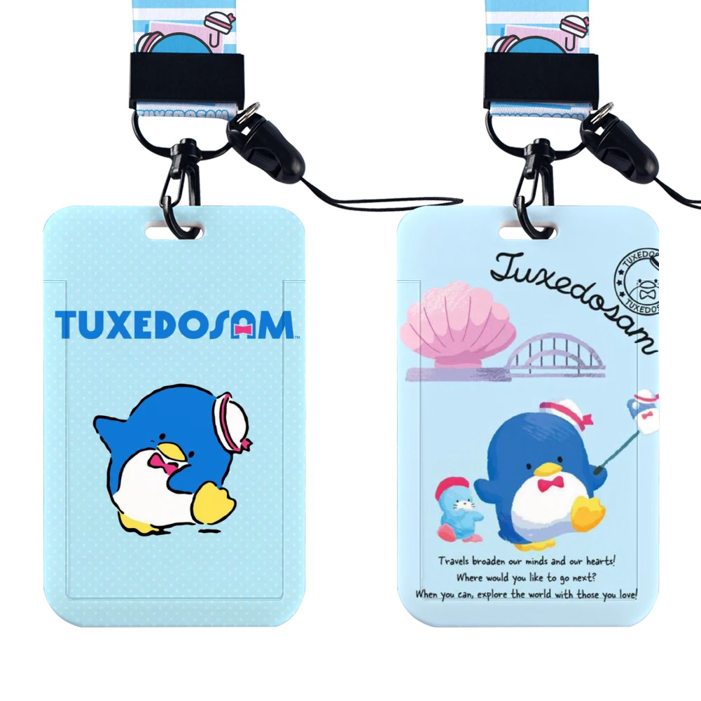 W Tuxedo Sam Sanrio Photocard Holder Keychain Kpop Students Card Protectors Pink ID Bank Cards Cover School Stationery