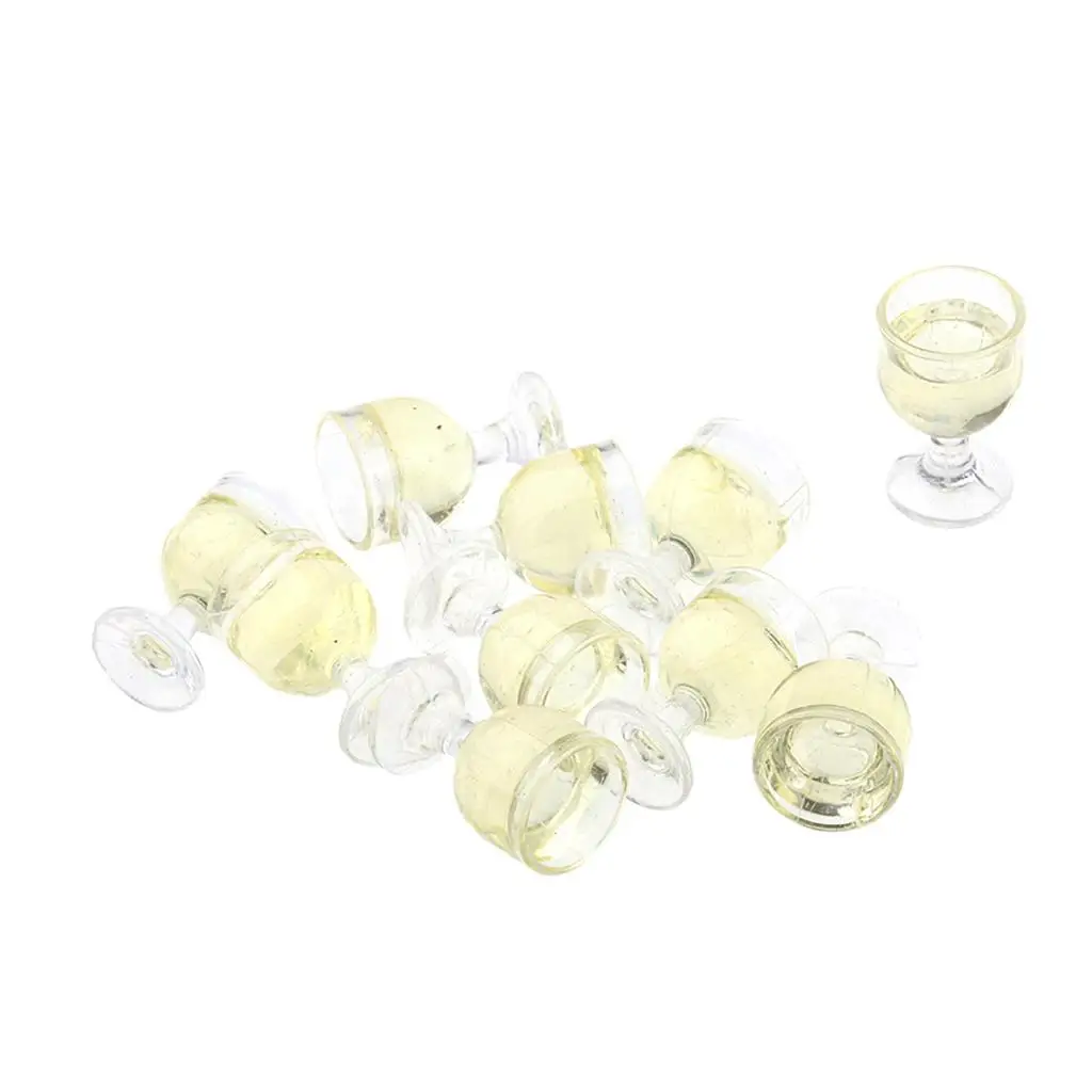 Accessori e mobili per casa delle bambole gialli 1:12, tazze per bicchieri da 10 pezzi