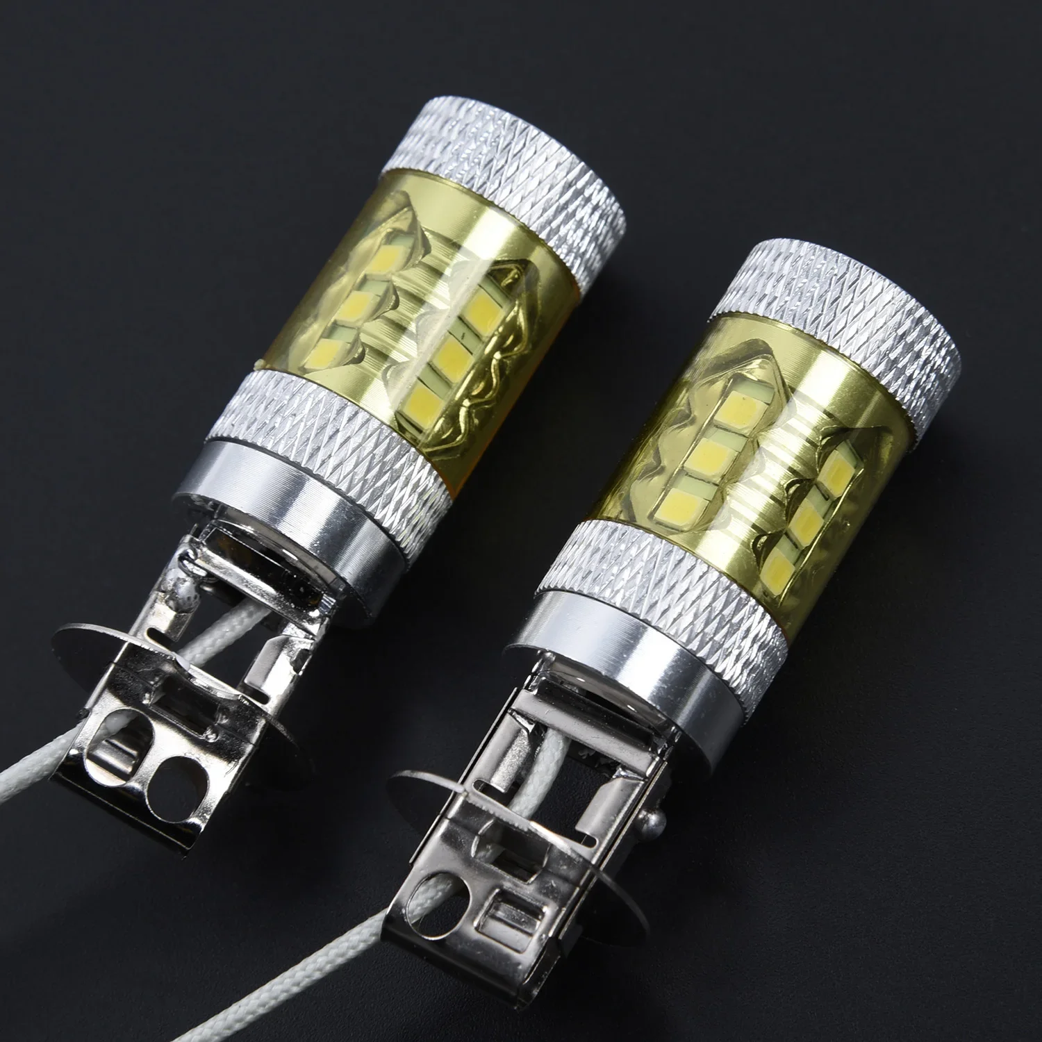 High Brightness 12-24V DC H3 16SMD Bulb LED Lights Low Power Consumption Saving Electricity Brand New High Quality Yellow