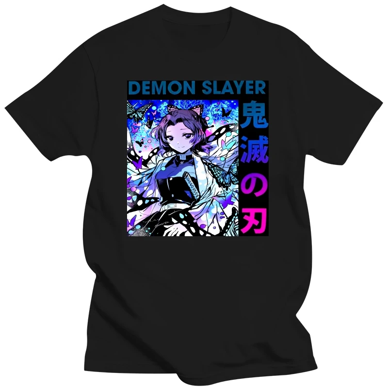 Harajuku Anime Demon Slayer Kimetsu No Yaiba Tshirt Men Tee Tops Cotton T Shirt Short Sleeve Manga Shinobu Kocho T-shirt