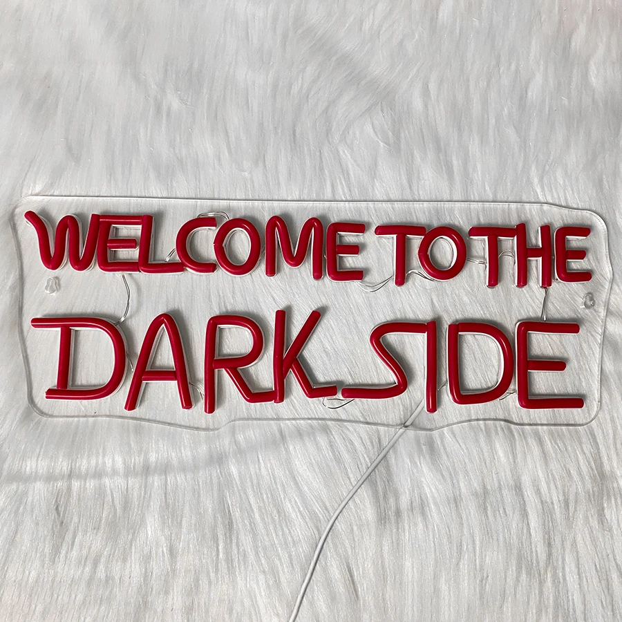 Welcome To The Dark Side Neon Sign, Letter Lamp Icon Usb Powered, Used For Bedroom, Game Room, Haunted House, Halloween Decor.