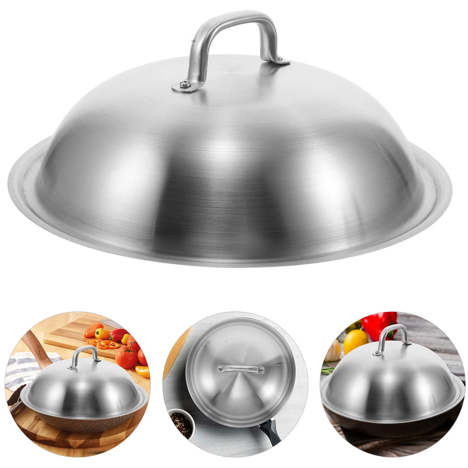 

32cm Stainless Steel Universal Pot Lid High Dome Replacement Cover for Frying Pan Skillet Soup Cooker Cookware Accessories