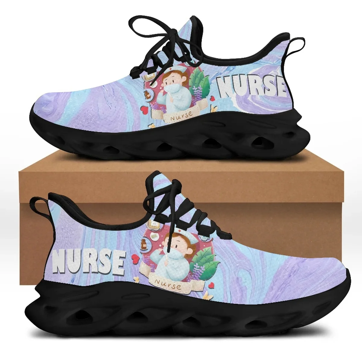 Chrismas Snowman Nuring Design Womens Ladies Casual Footwear Hospital Print Lightweight Mesh Flats Калоши Мужские 