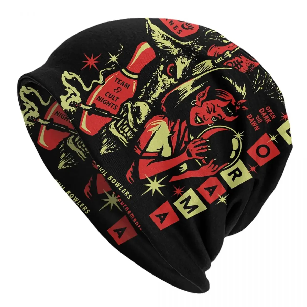 Baphomet Satan Lucifer Skullies Beanies Caps Bowl-O-Rama Thin Hat Autumn Spring Bonnet Hats Men Women's Hip Hop Ski Cap