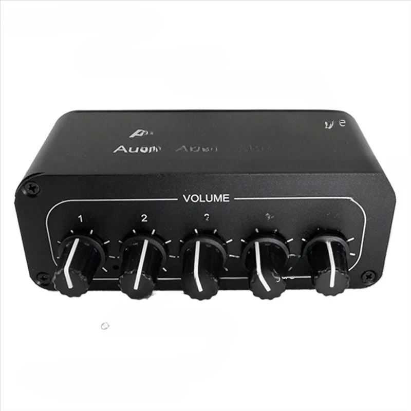 5CH Audio Distributor Stereo Audio Mixer 1 Input 5 Output RCA Splitter for Power Amplifier Active Audio