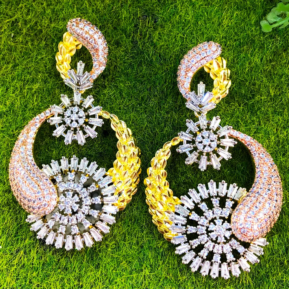 

Missvikki Fashion Luxury Gorgeous Charm Round Dangle Earrings For Women Girl Daily Gift Bridal Wedding Earrings Trendy CZJewelry
