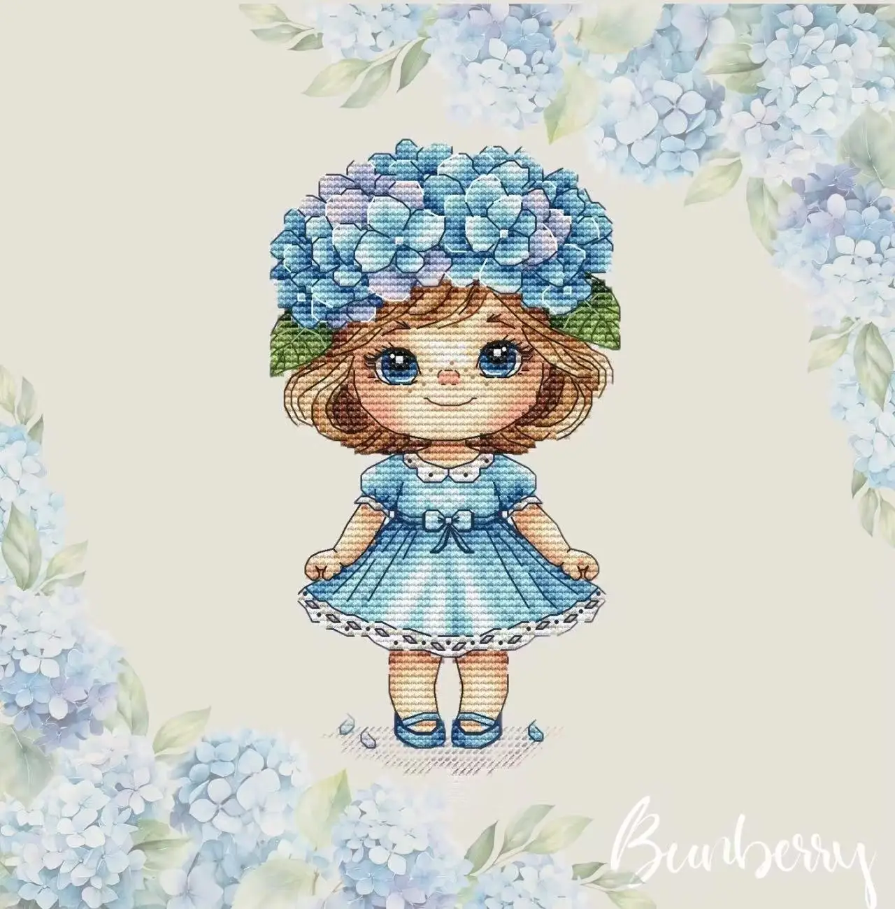

Наборы для вышивки крестом без печати, Аида, 7 маленьких гортензий Flower Girl 19-27, поделки из ткани «сделай сам», хлопчатобумажная нить, ручная вышивка