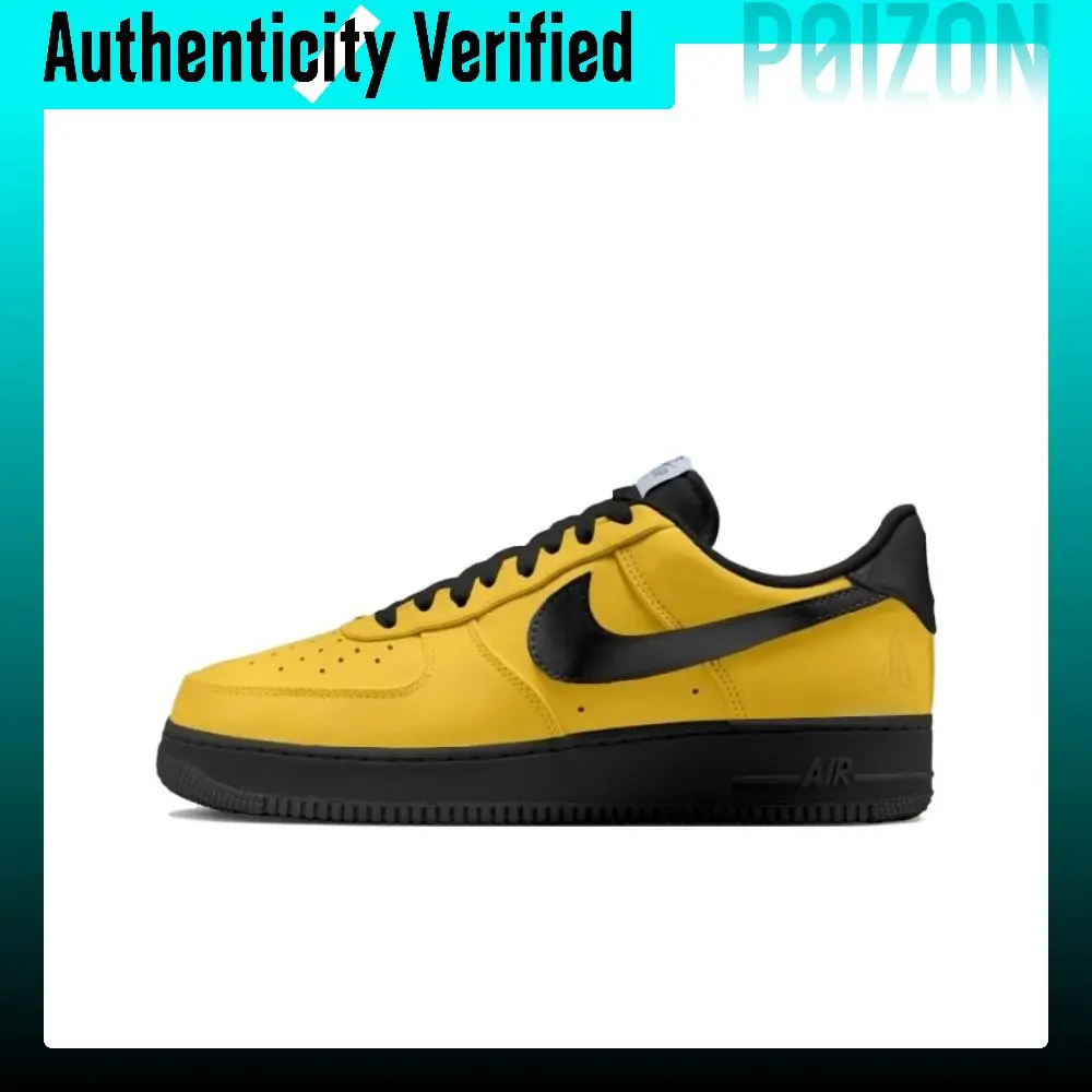Nike Air Force 1 Abrasion Resistant Low top Skateboard Shoes Unisex Yellow Black IQ2713-700