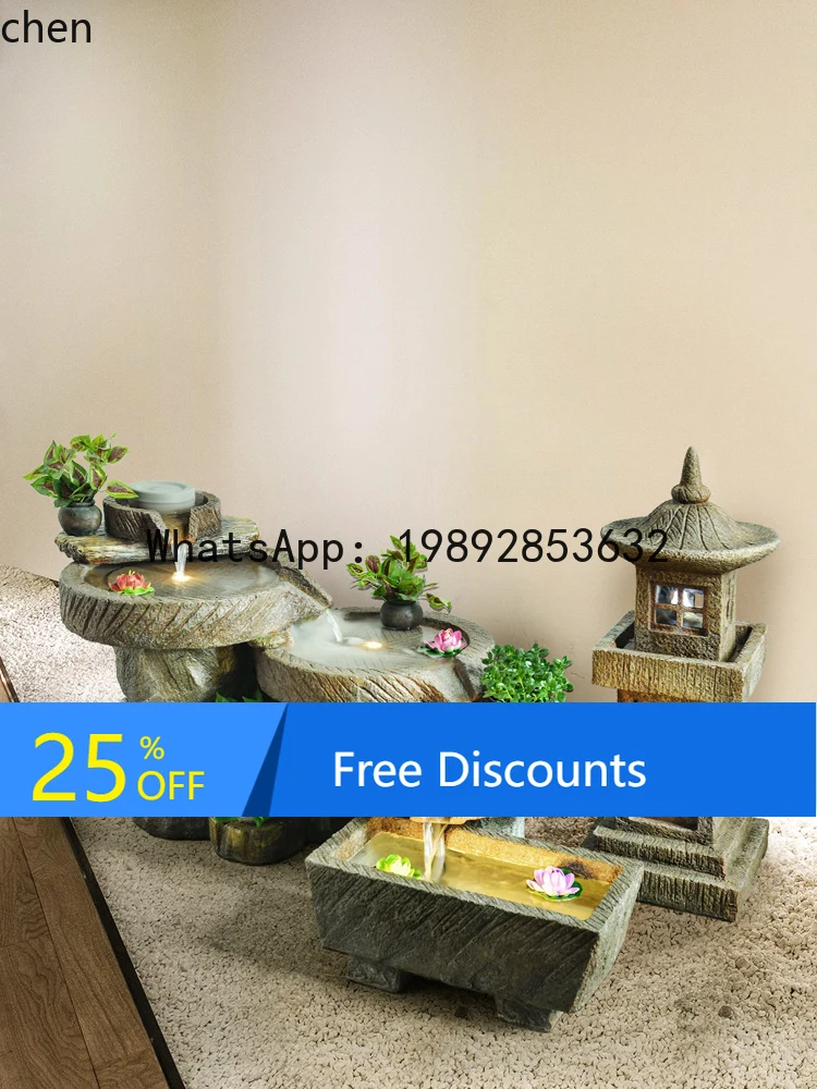 YFY  Stone Mill Water Fountain  Creative Rockery Landscape Living Room Courtyard Wealth-Attracting Fish Pond Fountain Decoration