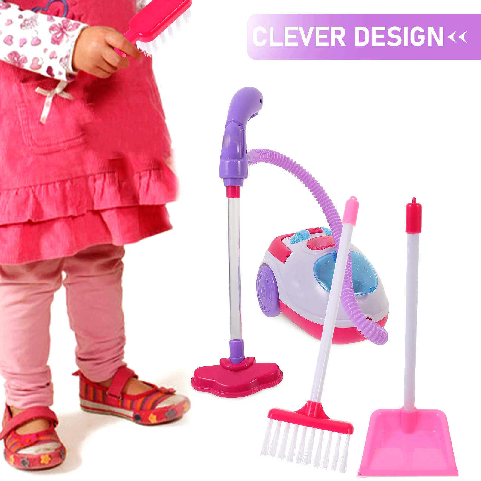 Vacuum Cleaner Toy Girl Toddler Toys Housekeeping Broom Cordless for Girls Child Play Pretend Kit