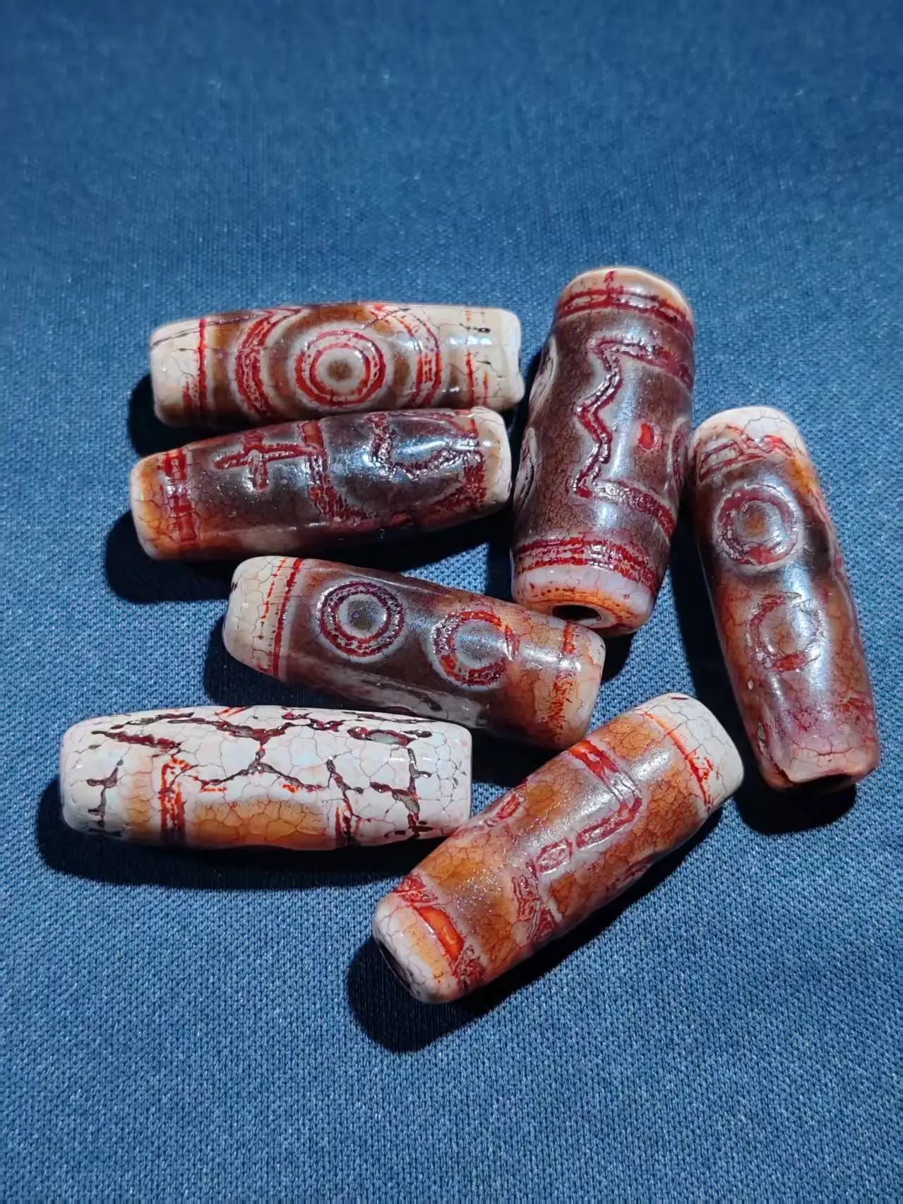 1pcs/lot Tibetan red old-fashioned Dzi Ancient method West Asian return 30mm Loose beads with beads DIY accessories