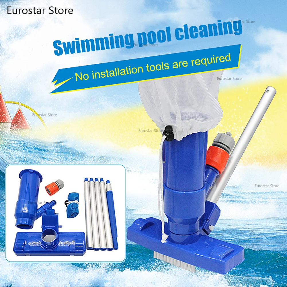 Professional Pool Vacuum Cleaning Tool Swimming Pool Cleaner Set Cleaner Brush for Hot Spring Outdoor with EU connector