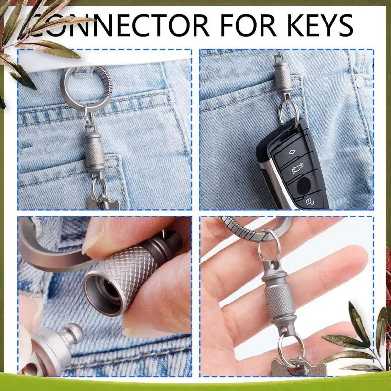 

Reliable-3X Titanium Quick Release Keychain,Detachable Key Ring Pull Apart Keychain,Key Holder Accessory For Bag/Purse/Belt