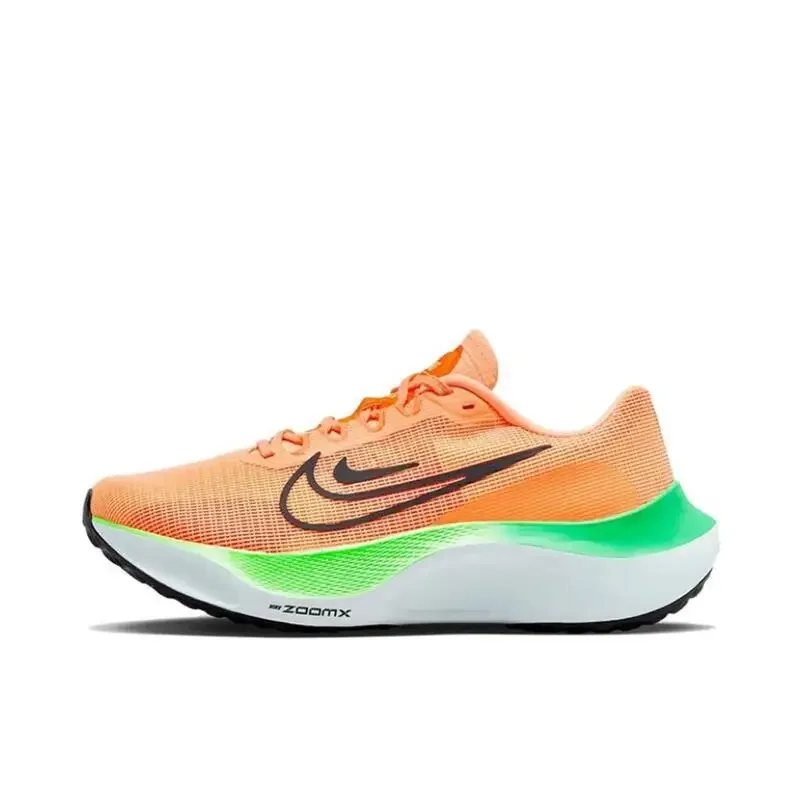 حذاء الجري Nike Zoom Fly 5 للرجال والنساء باللون الأسود والأخضر، مريح ومبطن ومضاد للانزلاق وجيد التهوية