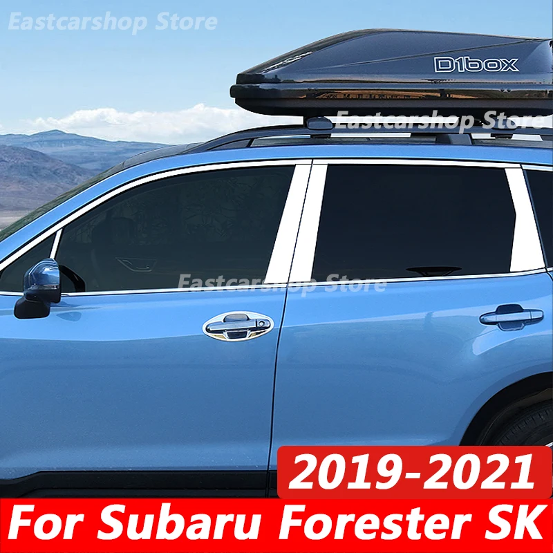 

Для Subaru Forester SK 2021 2020 2019 Автомобильная хромированная наклейка из нержавеющей стали средняя центральная колонка отделка окна B C столб