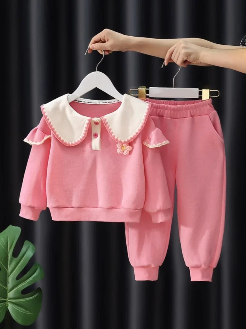 

Cute Baby Girls Clothes Sets Casual Kids Pullover Coats Tops+Pants 2Pcs Spring Autumn Children Clothing Suit
