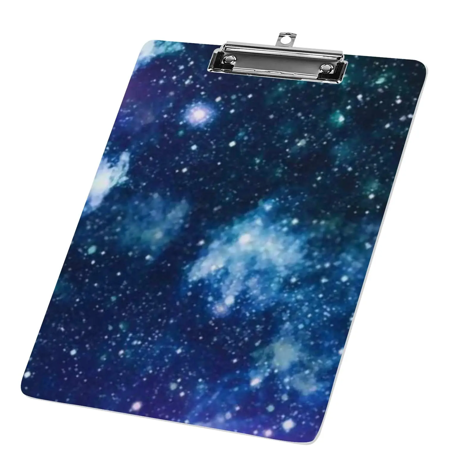 A4 Starry Sky Acrylic Clipboard Cute Clip Boards with Low Profile Metal Nursing Starry Sky Acrylic Board Office Supplies