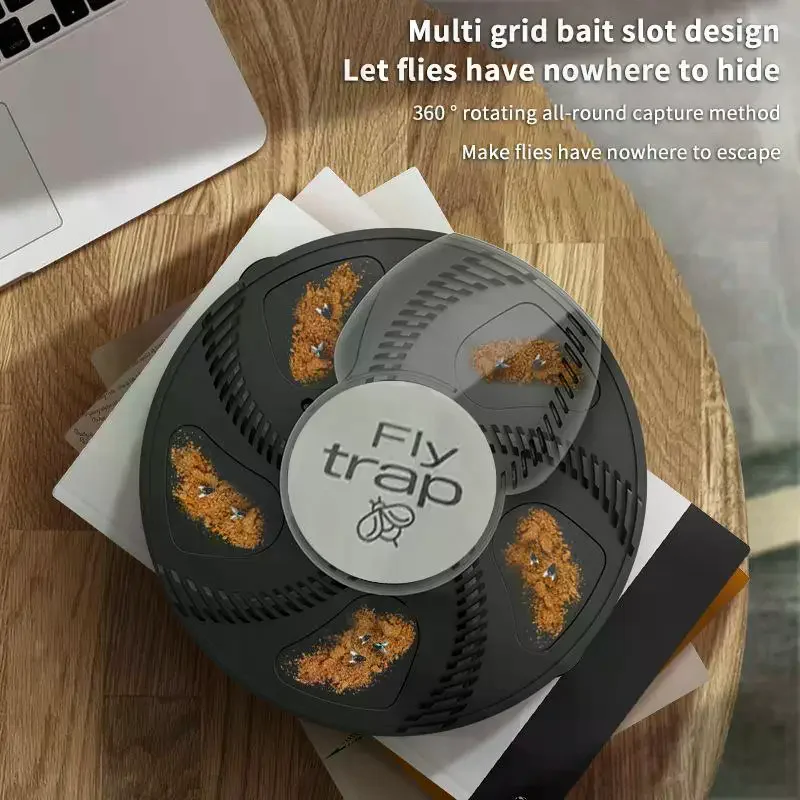 Removable Pest Catcher Automatic Rotation Electric Flytrap USB Rechargeable Electric Flycatcher Killing Machine Quiet