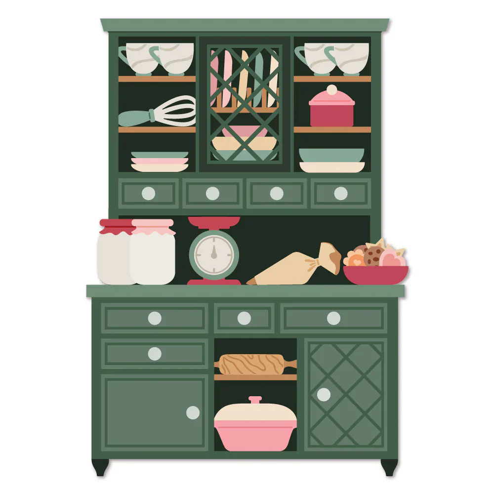 Hoosier Cabinet - Baking Add-On Christmas Cutting Dies for New 2024 Scrapbooking Paper Making Bee Frame Craft Card no Stamps