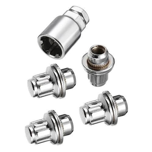 Imagen 2 del producto 5 uds M12 x 1,5 pernos de rueda tornillos antirrobo de neumáticos para Toyota pernos de rueda de aleación de aluminio tornillos antirrobo de neumáticos 4 tuercas + 1