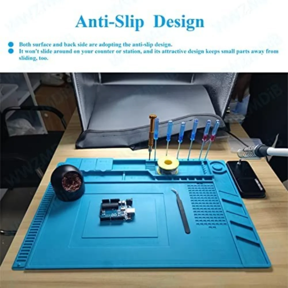 Silicone Soldering Mat ESD Antistatic Heat Insulation Motherboard Electronics Phone Repair Maintenance Working Platform Pad