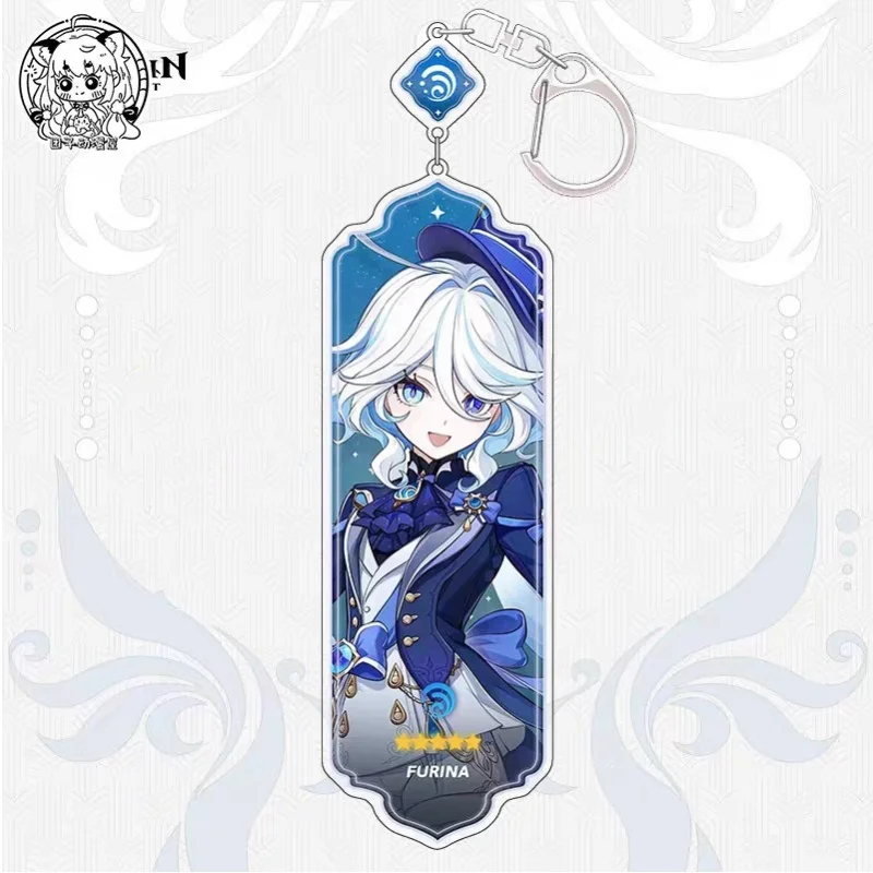 Genshin Impact Fontaine Lynette Lyney Keychain Freminet Cosplay Anime Game Key Chain Backpack Pendant Girls Kid Birthday Gift