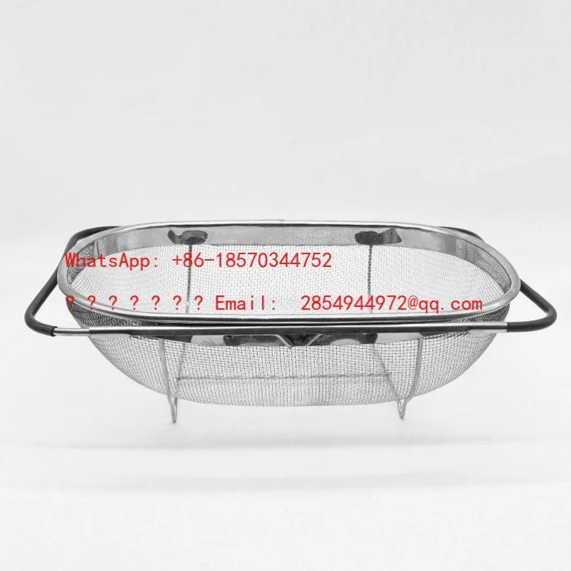 L   Rust-resistant Premium Filter with Fine Mesh 6-quart Rubber Handle, Sink Stainless Steel Oval Filter
