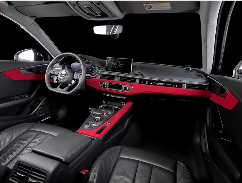 Für LHD Audi A4L B9 Limousine A4 Allroad Avant S4 A5 S5 2017 2018 2019 2020 2021 2022 2023 2024 Wildleder Leder Overlays Innen Trim – Detail 2