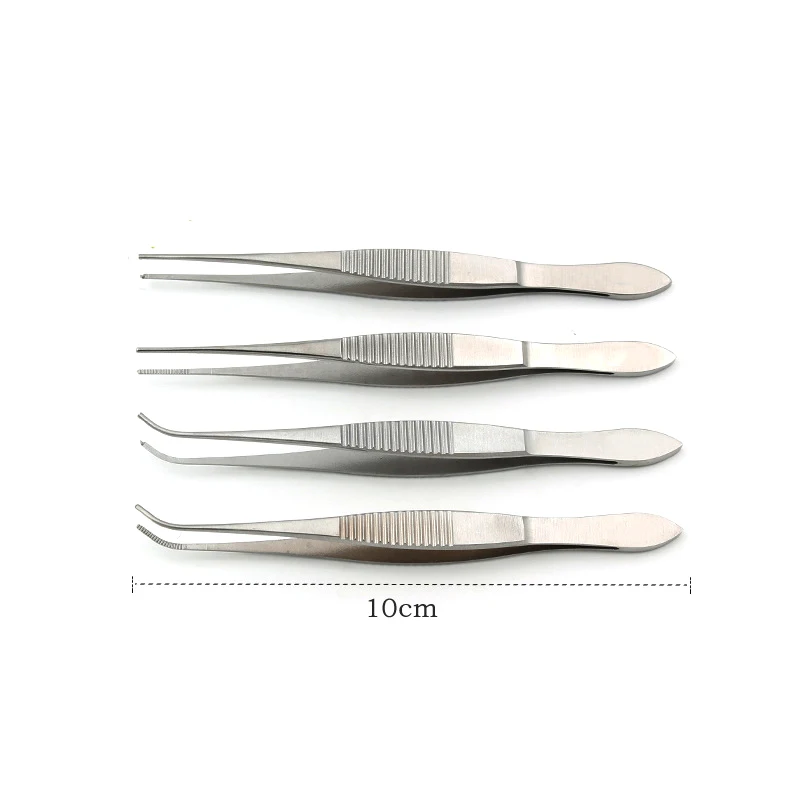 Stainless Steel Ophthalmic Tweezers Ophthalmic Tweezers 10cm Medical Tweezers Platform Toothed Double Eyelid Surgery Instrument