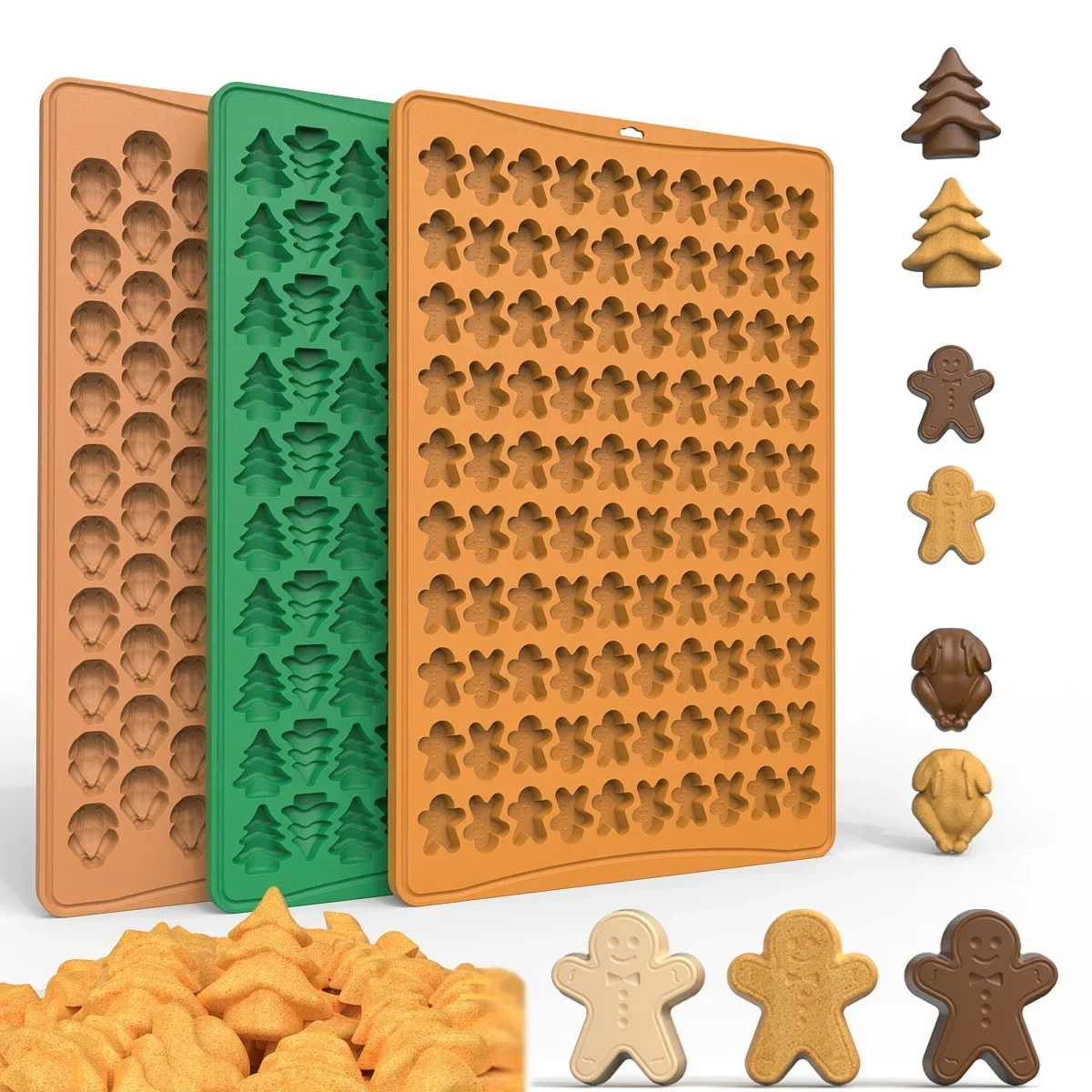 

Gingerbread Man Cookie Mould 100 Holes Silicone Baking Cookie Mould Mini Pet Puppy Snack Cookie Grinder DIY Chocolate Moulds