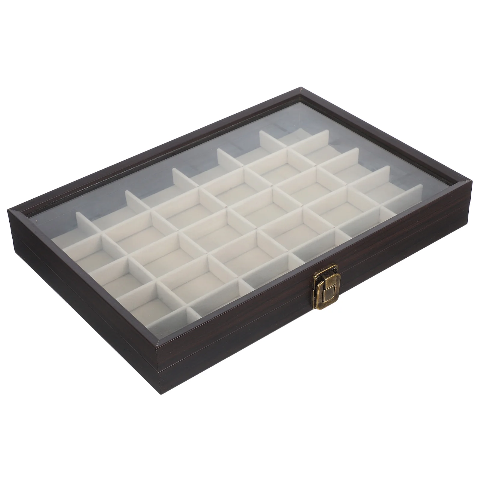 

Vintage Wooden Bracelet Jewelry Box With Lid Dust-Proof Latch Soft Lining Multi-Compartment Storage Organizer For Women Natural