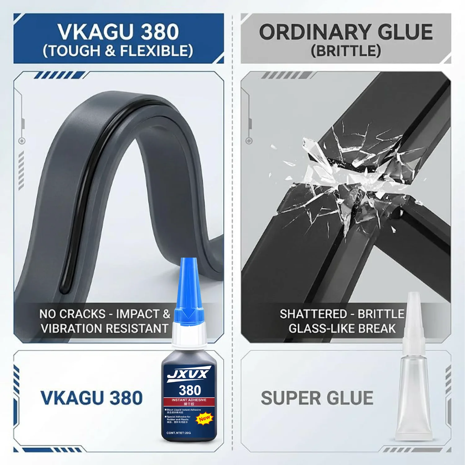 5pcs 380 20ml Tire Repair Black Glue Liquid Strong Rubber Wear resistant Instant Adhesive For Bike Motorcycle ATV Car Tyre Crack view 5