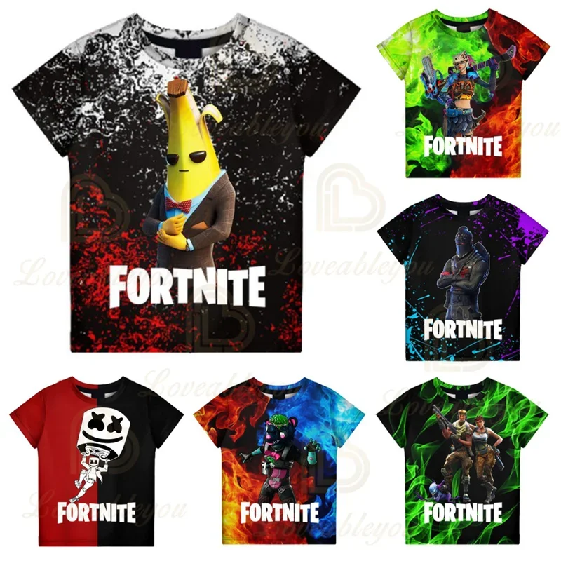 Image of Battle Royale T-Shirt Fortnite Victory T-Shirt Kinder Tops Mädchen Jungen Kleidung Harajuku T-Shirts Kinder 3D 2025, neues Design