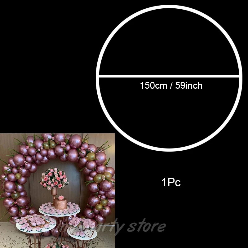 PVC Ring Balloon Arch DIY Wreath Frame Background Holder Circle Ballon Stand Wedding Arch Birthday Party Decor 5M Balloon Chain