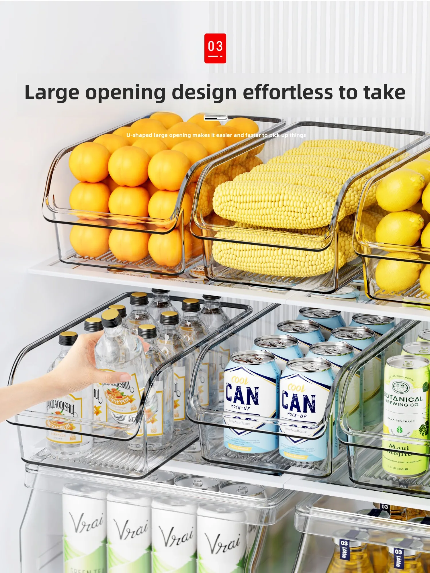 

Refrigerator storage box plastic material large capacity solidcolorsimple finishing fresh-keeping box food grade kitchen special