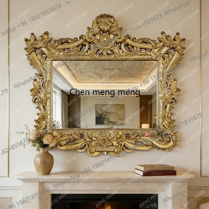 retro carved makeup mirror wall hanging bathroom baroque makeup mirror  style