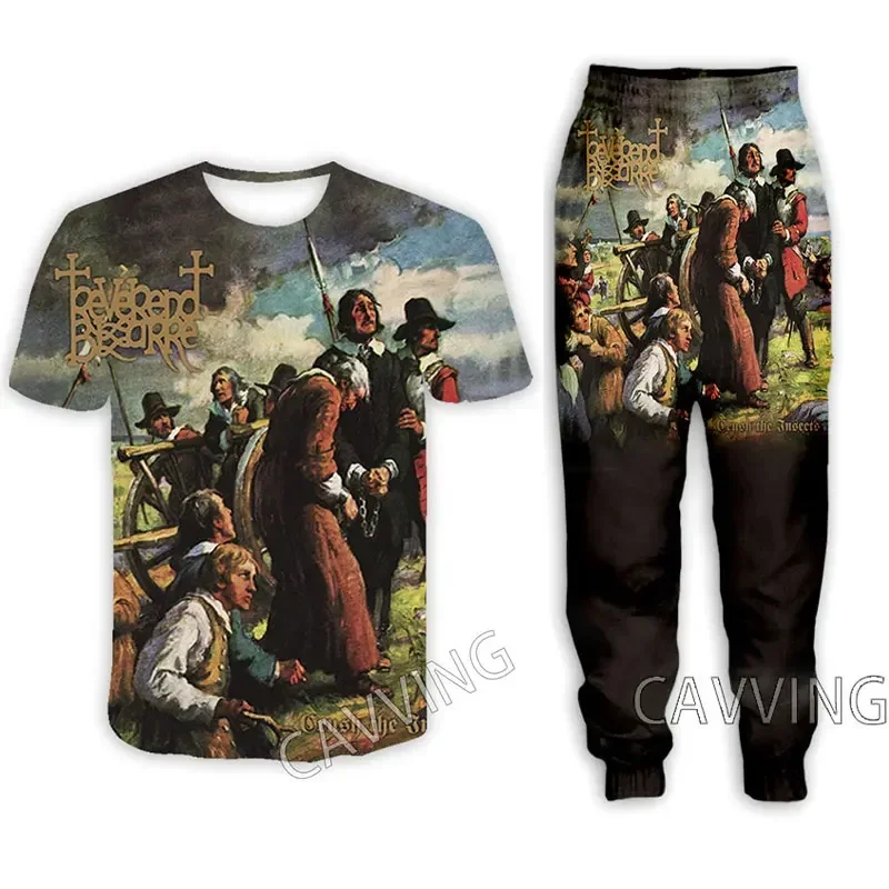 REVEREND BIZARRE  Rock  3D Print Casual T-shirt + Pants Jogging Pants Trousers Suit Clothes Women/ Men's  Sets Suit Clothes