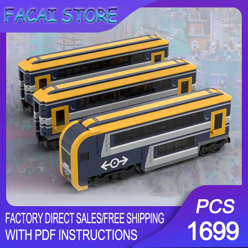 

Модульная модель пассажирского поезда из строительных блоков, технологичные блоки, рождественский конструктор, подарки для самостоятельной сборки