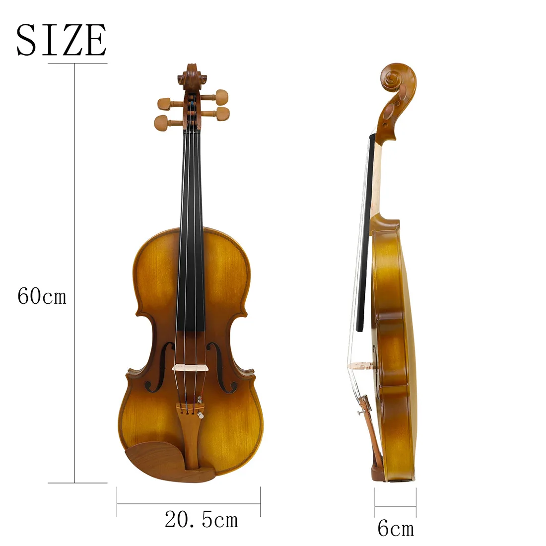 Vintage Spruce Solid Wood Violin 4/4 for Students Children Beginners Adult Play