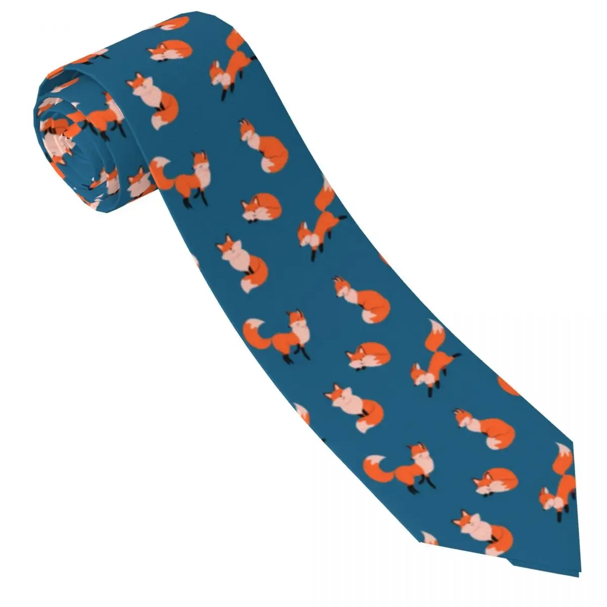 Formal Skinny Neckties Classic Men's Funny Cartoon Foxes Wedding Tie Gentleman Narrow