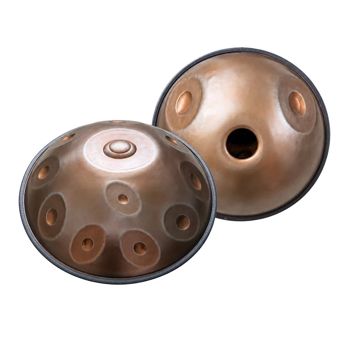 11+4 Notes D Kurd Handpan, Handmade Stainless Steel Pantam Drum 432Hz & 440Hz