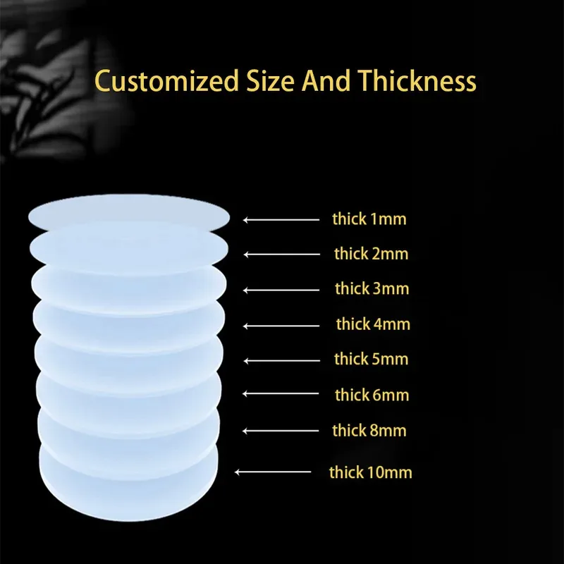 

1PCS White Silicone Solid Round Gasket Sheet 90mm to 500mm Diameter 2mm or 3mm Thickness Sealing Washer