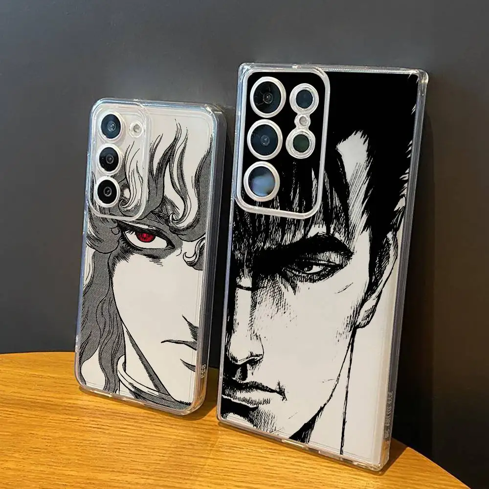 Griffith Guts Berserk  Phone Case For Samsung Galaxy S24 S25 S23 S22 S21 Transparent Cover Case