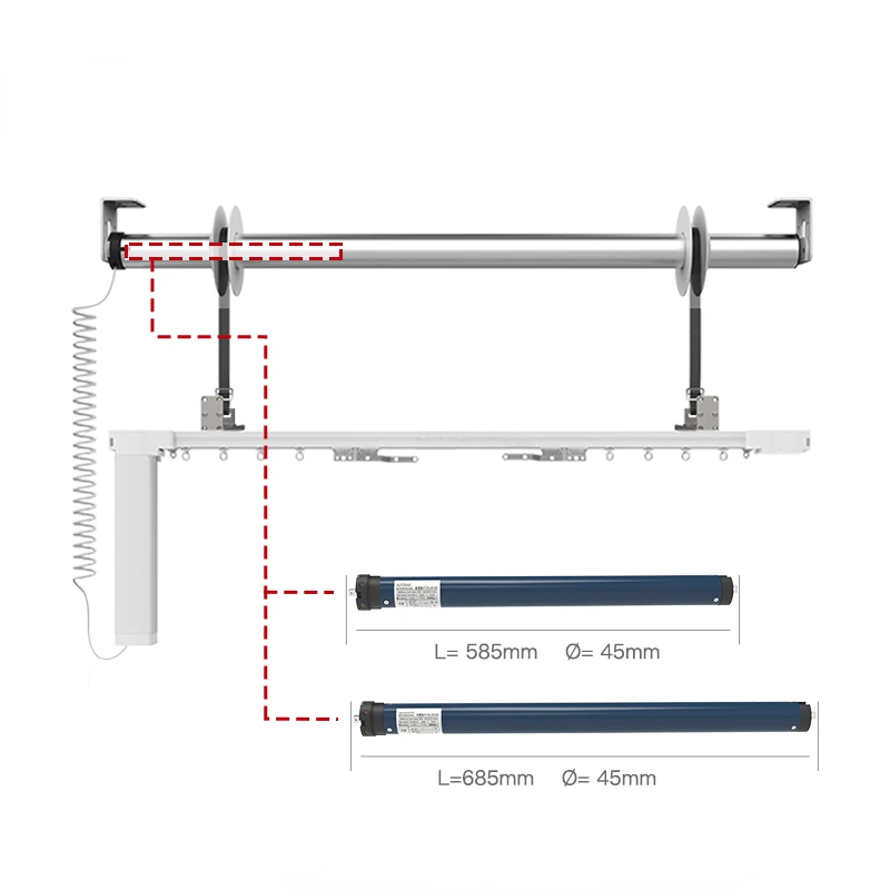 Smart Lift Curtain System APP Control Motorized Up and Down High Ceiling Window Curtain