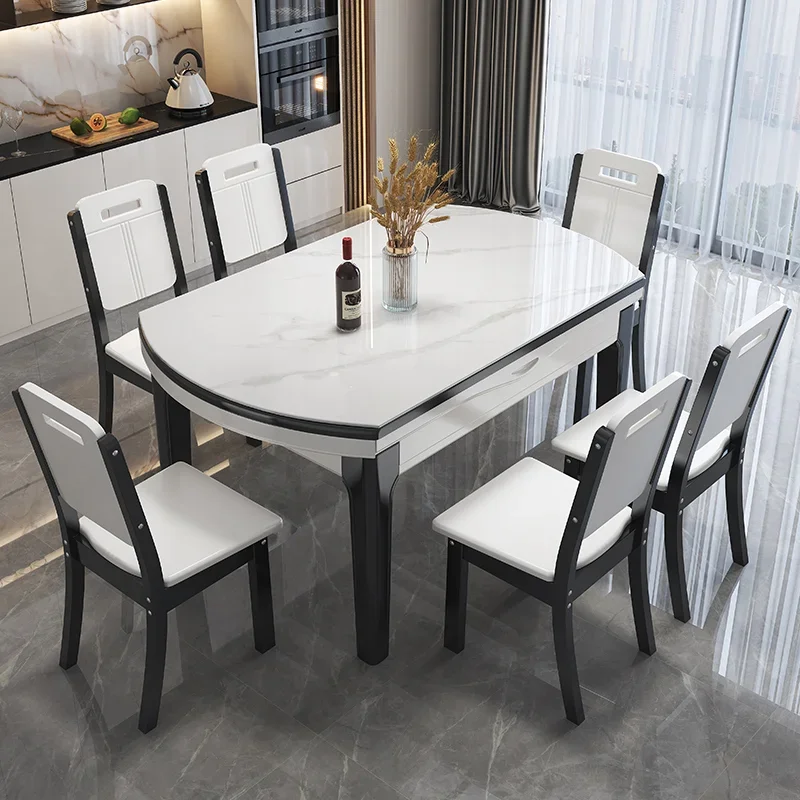 طاولة طعام مستطيلة حديثة للحفلات غير قابلة للانزلاق طاولة طعام صغيرة للمطاعم أثاث المطبخ الحجري Mesas De Comedor #2